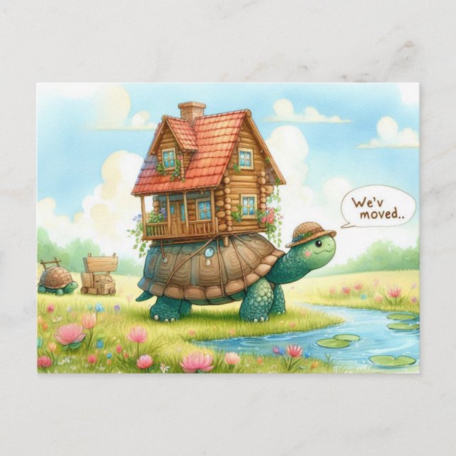 Nytt adress vykort för roligt (Framsida)