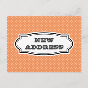 Nytt adress vykort med orange polka dots