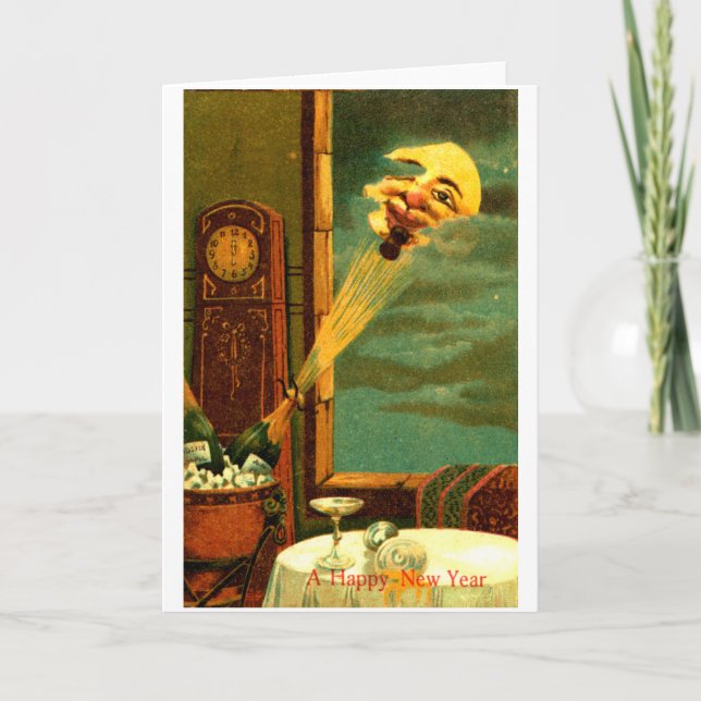 Nytt år 1908 för champagne helgkort (Framsida)