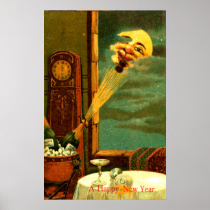 Nytt år 1908 för champagne poster