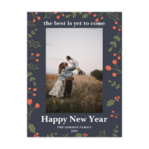 Nytt år 1: Foto botaniskt Helgdag Holly Modern