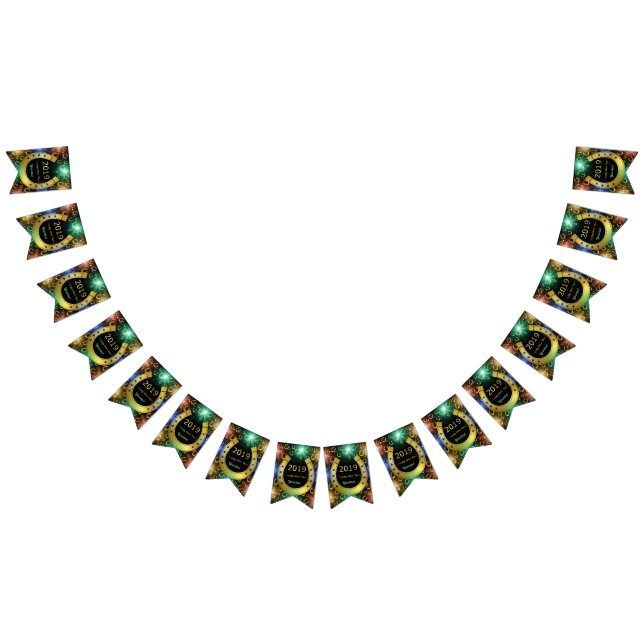 nytt + år 2019, hästskon, tur, ljus, färg, vimplar (Alla)