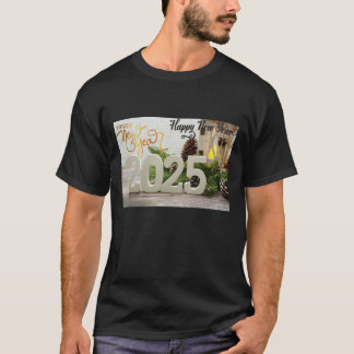 Nytt år 2025 T-Shirt-design med festlig dekoration T Shirt