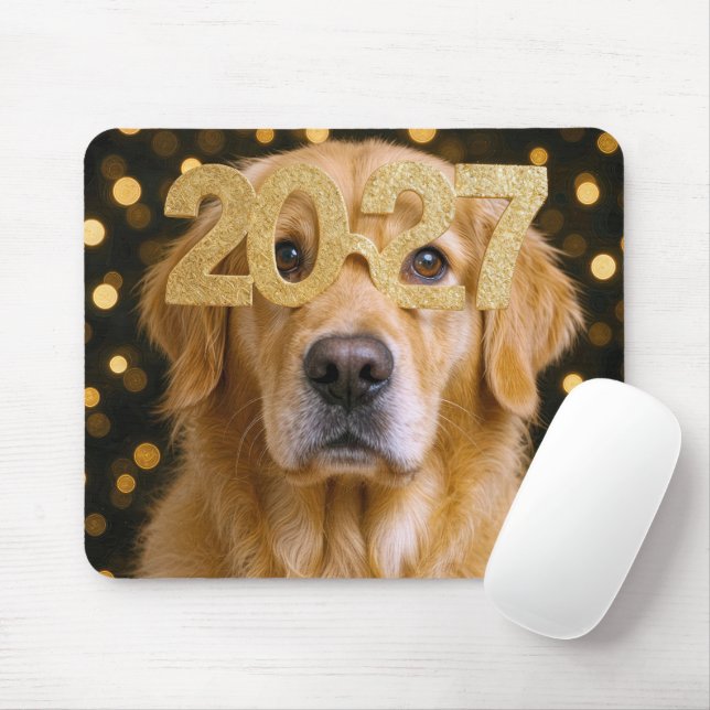 Nytt år 2027 Golden Retriever Musmatta (Med mus)