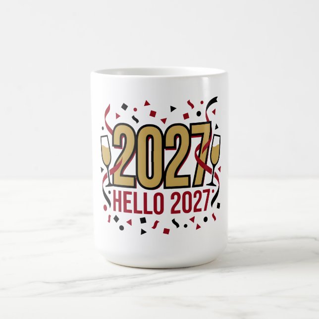 Nytt år 2027 Hej Konfetti Kaffemugg (Center)