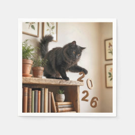 Nytt år 2027 Lekfull katt Pappersservett