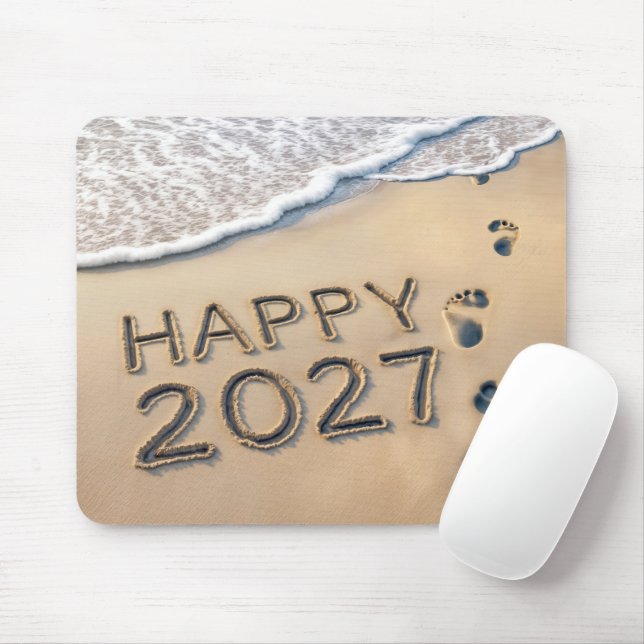 Nytt år 2027 Strandavtryck Musmatta (Med mus)