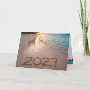 Nytt år 2027 Tropisk strand Kort