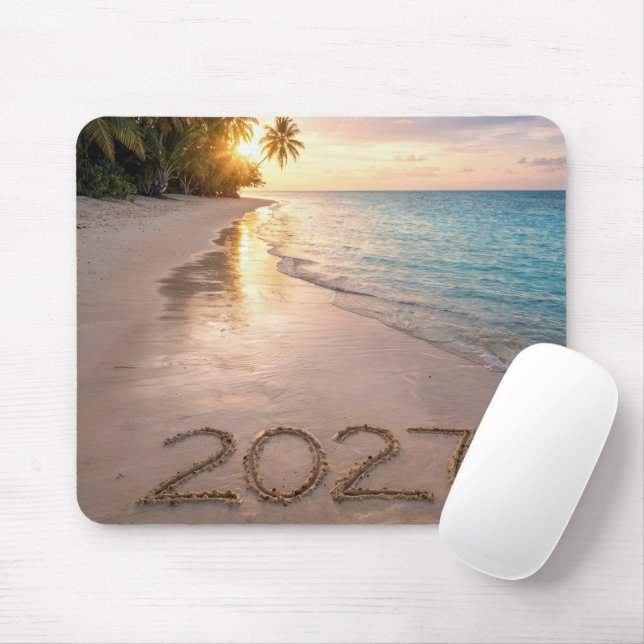 Nytt år 2027 Tropisk strand Musmatta (Med mus)