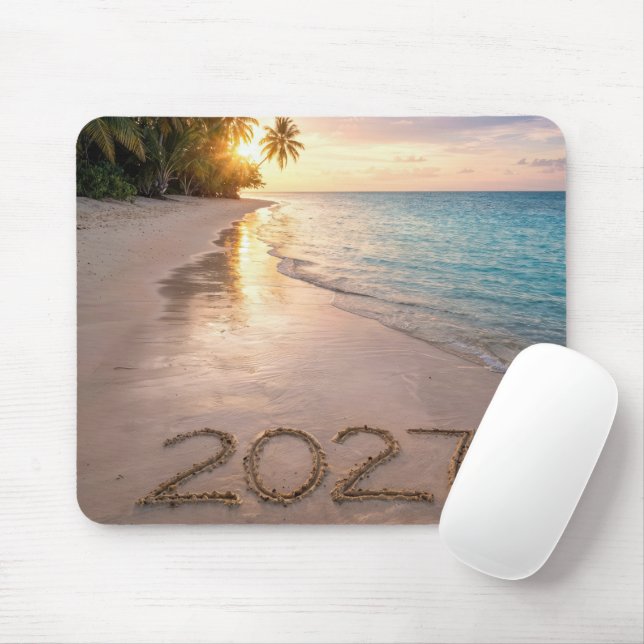 Nytt år 2027 Tropisk strand Musmatta (Med mus)