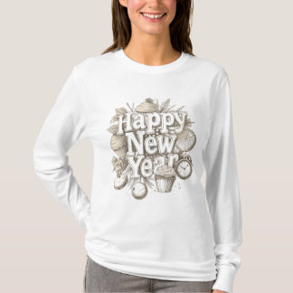 nytt år fantastisk cup cake design t shirt