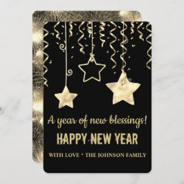 Nytt år för det moderna Svarta och Guld Julkort