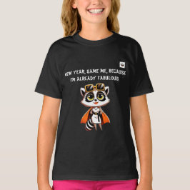 Nytt år för flicka, samma mörk t shirt
