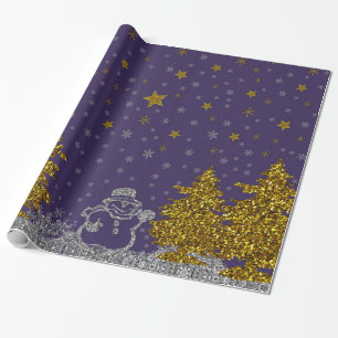 Nytt år för härligt glitter på lilor presentpapper