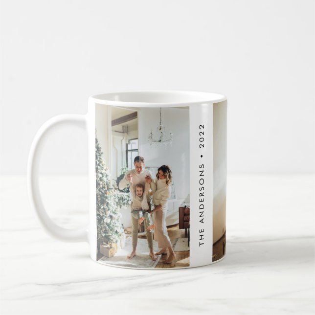 Nytt år för Modern enkel familjefoto Kaffemugg (Vänster)