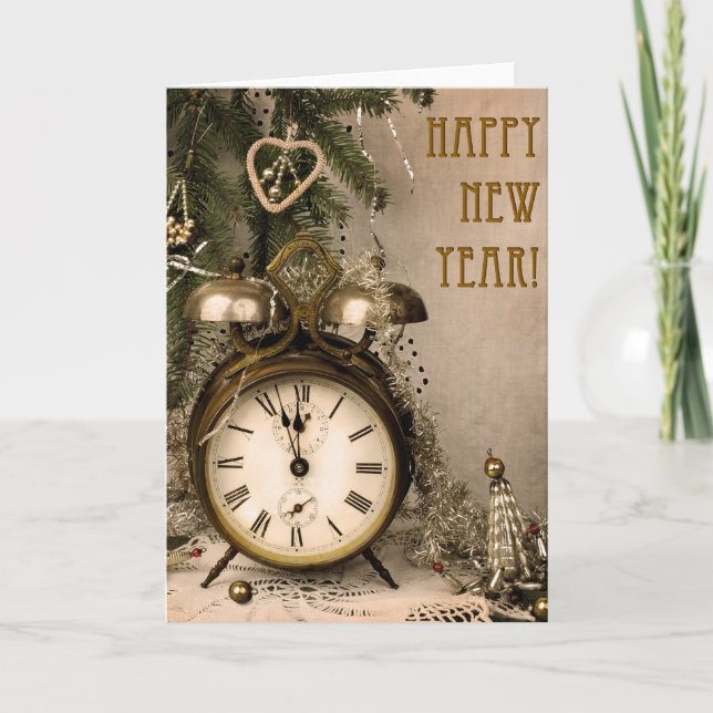 Nytt år för vintage helgkort (Framsida)