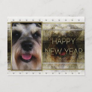 Nytt år - Golden Elegance - Schnauzer Helg Vykort