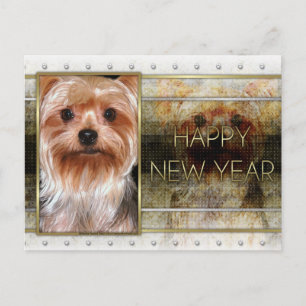 Nytt år - Golden Elegance - Yorkshire Terrier Helg Vykort