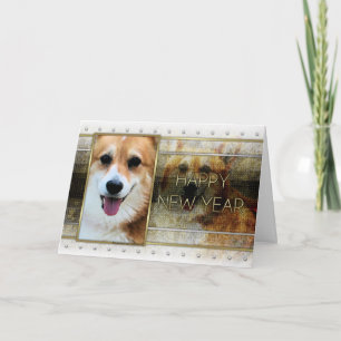 Nytt år - guld- elegans - Corgi - Owen Helgkort