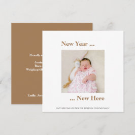 Nytt år här Foto Baby Nounce Birth Guld