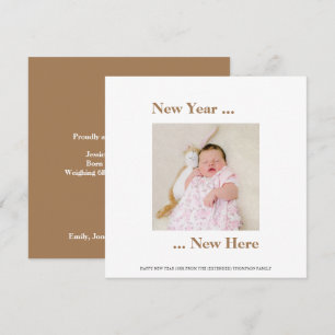 Nytt år här Foto Baby Nounce Birth Guld
