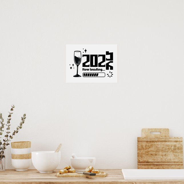 Nytt år laddar 2026 – Minimalistisk spelardesign Poster (Kök)