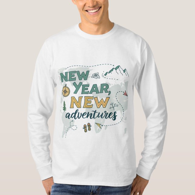 Nytt år, New Äventyr Hoodie. T Shirt (Framsida)