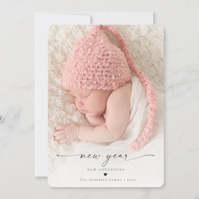 Nytt år Ny Äventyrs Baby Fotokort  (Framsida)