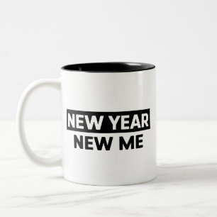 Nytt År Ny Jag Inspirerande Motiverande Citat Två-Tonad Mugg