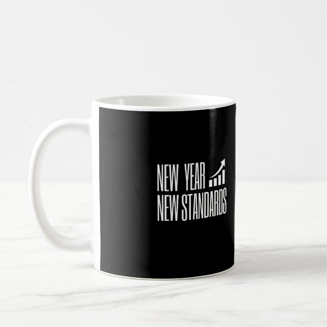 Nytt År Ny Standard — Minimalistisk Motivering MUG Kaffemugg (Vänster)