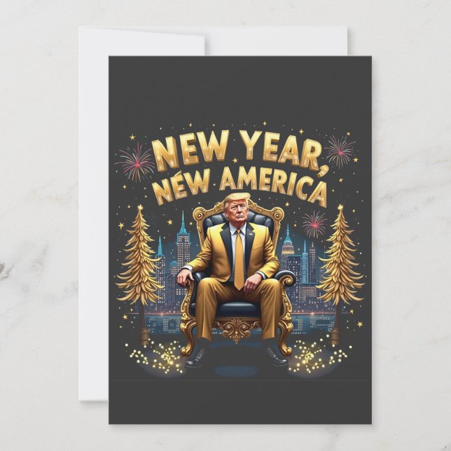 Nytt år Nya Amerika Stolt Maga Trump Inauguration Julkort (Framsida)