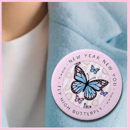 Nytt år - nya dig - Fly Hi Butterfly - nytt år Knapp