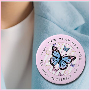 Nytt år - nya dig - Fly Hi Butterfly - nytt år Knapp
