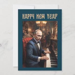Nytt år Roligt Vladimir Putin Rysk Julkort