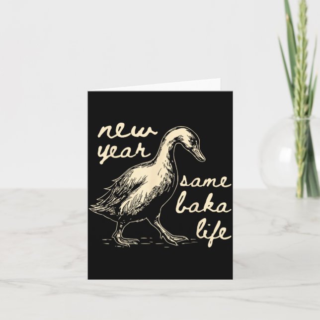 Nytt år Samma Baka Liv Gås Dum Rolig  Kort (Framsida)