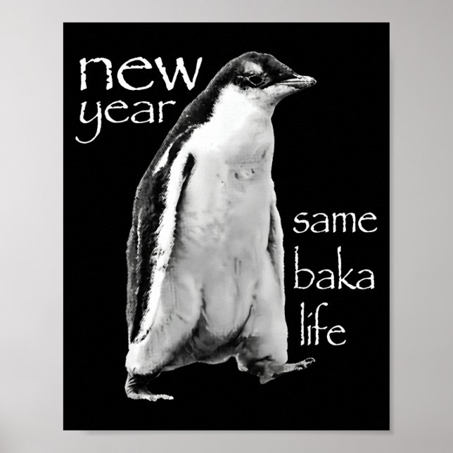 Nytt år Samma Baka Liv Pingvin Skämt  Poster (Framsidan)
