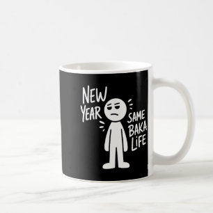 Nytt år Samma Baka Liv Roligt Anime Humor Sägande Kaffemugg