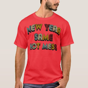 Nytt år Samma heta soppa Retro text T Shirt