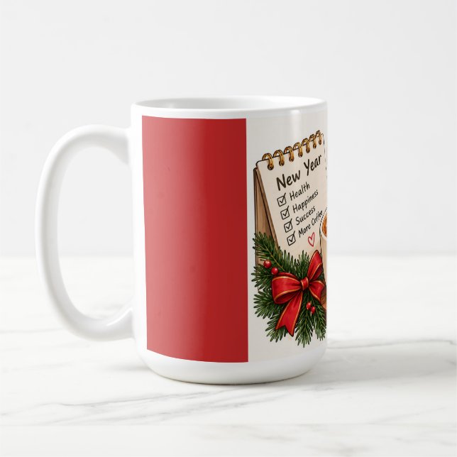 Nytt År Samma Kaffeberoende Roligt Kaffe Kaffemugg (Vänster)