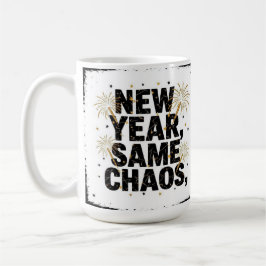Nytt år samma kaos kaffemugg