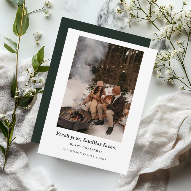 Nytt år, välbekanta ansikten.,Julenkort för foton Inbjudningar (Skapare uppladdad)