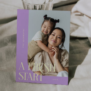 Nytt år Wisteria Böjd Ram Foto Fresh Start Julkort