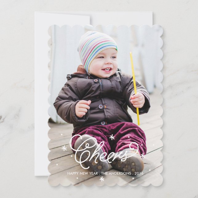 Nytt årligt fotokort för skriptbeställning julkort (Framsida)