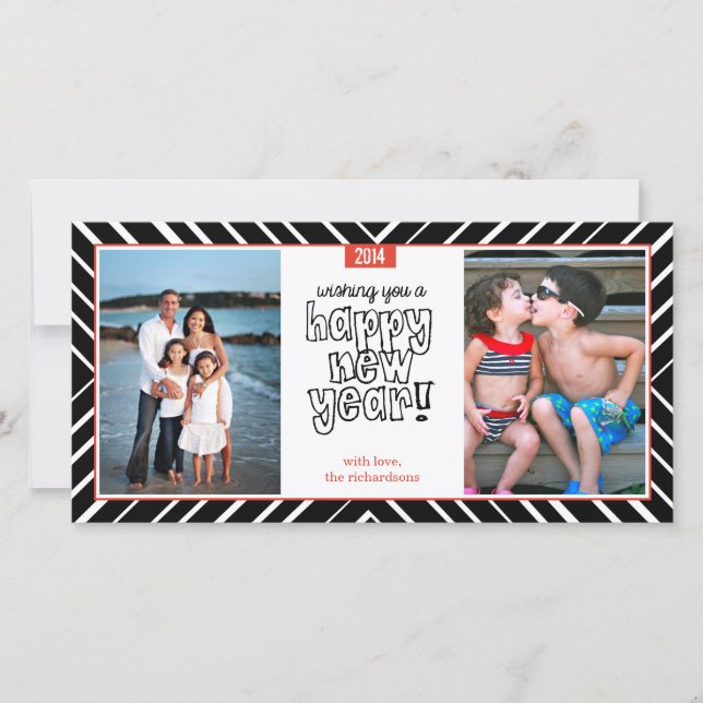 Nytt års bullseye 1 julkort (Framsida)