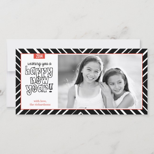 Nytt års bullseye 2 julkort (Framsida)