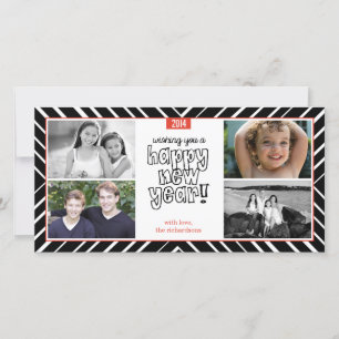 Nytt års bullseye 3 julkort