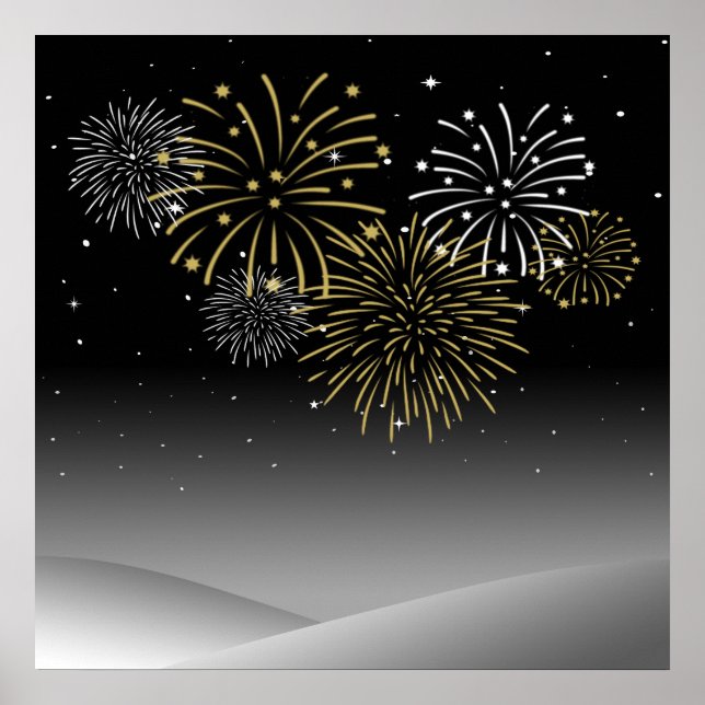 Nytt års Fireworks Poster (Framsidan)