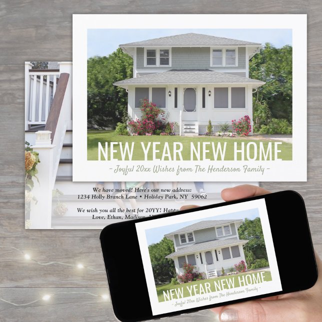 Nytt års Flytta för enkel hemmabruk med två foto-H Meddelande (Skapare uppladdad)