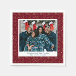 Nytt års foto och Hälsning i Julgranar Pappersservett