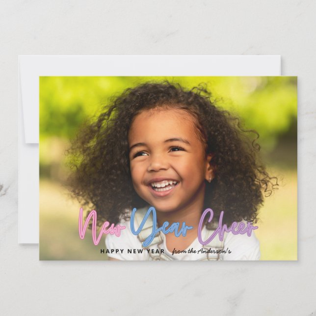 Nytt års fotoskarp modern färgnylon meddelande (Framsida)